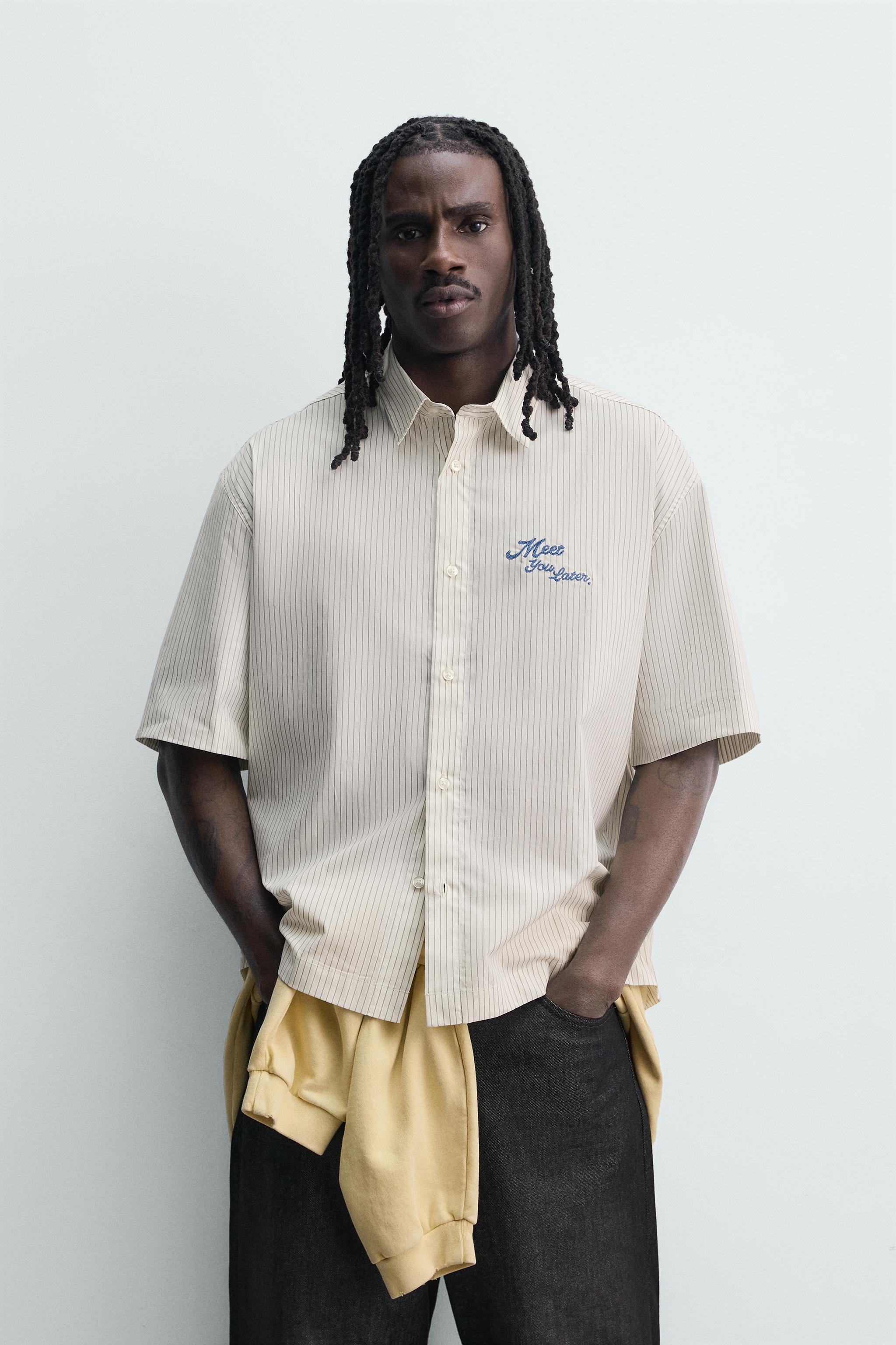 CHEMISE À RAYURES IMPRIMÉ COMBINÉ